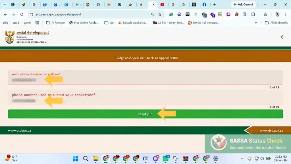 Enter your Details to get the OTP for Appeal form