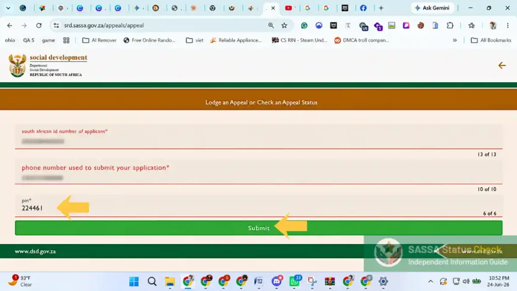 Sassa Status Check Appeal form